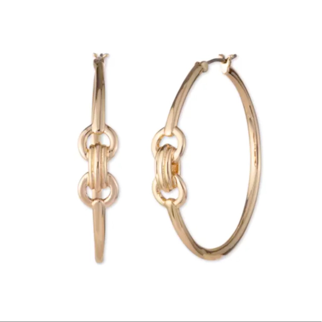 Lauren Ralph Lauren Gold Tone Hoop Earrings 30$